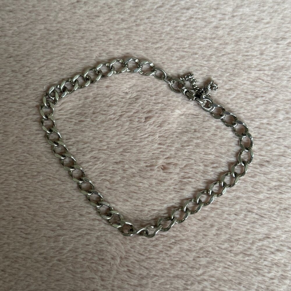 Retired James Avery Light Single Curb Charm Bracelet - Picture 2 of 3